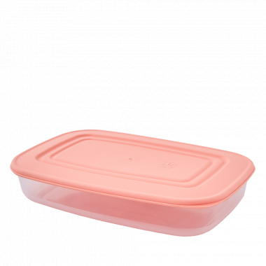 Food storage container rectangular 0,95L. (transparent / apricot)