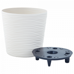 Flowerpot "Fusion" with insert low d30*28,5cm. (white rose)