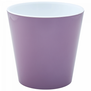 Flowerpot "Deco" with insert 13x12,5cm. (violet / white)