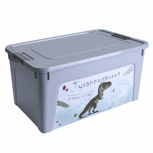 Container "Smart Box" with decor 27L. (gray, Dinosaur)