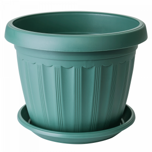 Flowerpot "Terra" with tray 12x 9cm. (green)