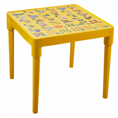 Children's table "English Alphabet" (dark yellow)