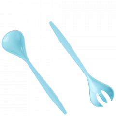 Fork and spoon for salad (light green)