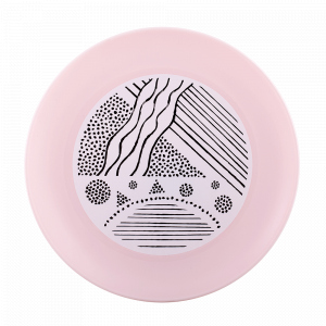Plate with decor d22cm. (Lines, light pink)