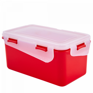 Universal container "Fiesta" rectangular 1,5L. (red velvet / transparent)