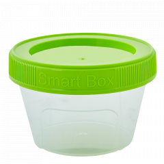 Container "Smart Box" round 0,2L. (transparent / olive)