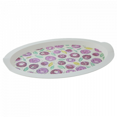 Oval tray with decor 47x35x4cm. (Roses)