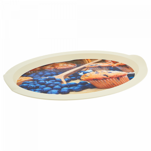 Oval tray with decor 47x35x4cm. (Muffins)