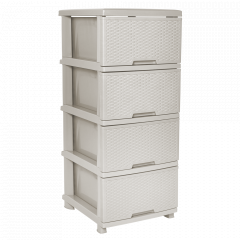 Chest "Rattan" on 4 drawers (white rose)