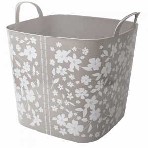 Basket "Practic" with decor (Fleur: cocoa)