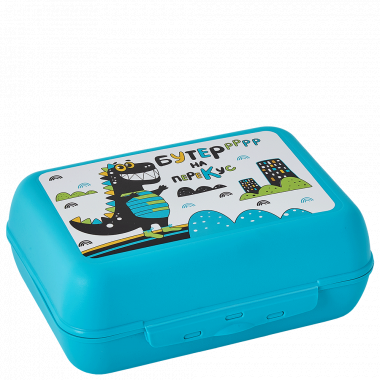 Lunch-box with decor (Buddy: turquoise)