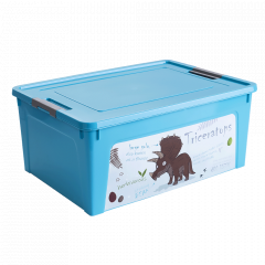 Container "Smart Box" with decor  7,9L. (turquoise, Dinosaur)