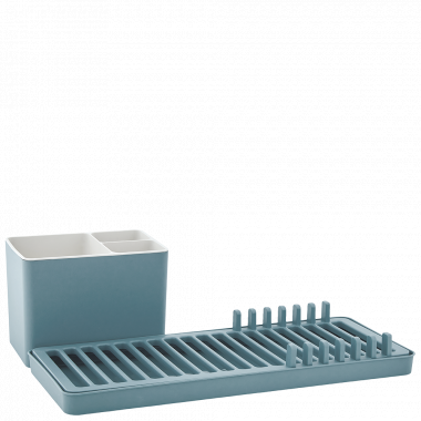 Dish drainer with tray "Mini plus" (gray blue)