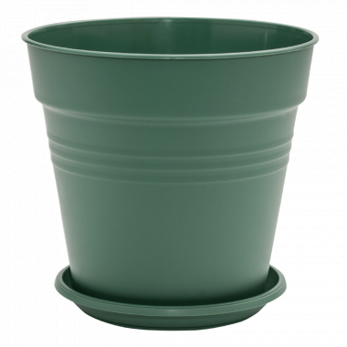 Flowerpot "Gloria" with tray 18,5x18cm. (green)