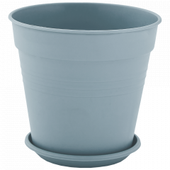Flowerpot "Gloria" with tray 18,5x18cm. (gray blue)