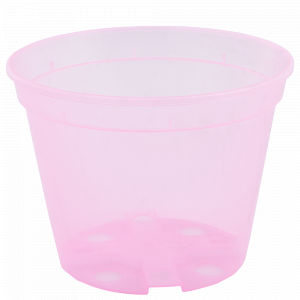 Drainage flowerpot 13,0x 9,7cm. (pink transparent)