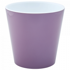 Flowerpot "Deco" with insert 16x15,5cm. (violet / white)