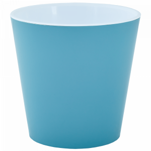 Flowerpot "Deco" with insert 16x15,5cm. (gray blue / white)