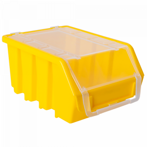 Small parts storage bin with lid 140х105х75mm. (dark yellow)
