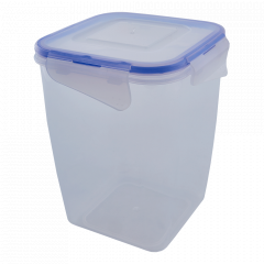 Food storage container with clips deep 2L. (transparent)