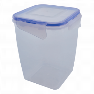 Food storage container with clips deep 2L. (transparent)