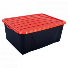 Storage box with lid  9,6L. (black / orange)