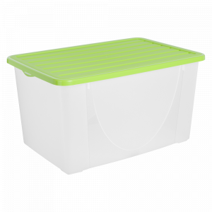 Storage box with lid 40L. (olive)