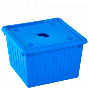 Storage box with lid 25L. (light blue)