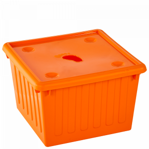 Storage box with lid 25L. (light orange)