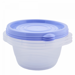 Set of containers "Omega" round 1,75L. (3 pcs.) (transparent / lilac)
