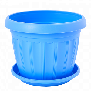 Flowerpot "Terra" with tray  8x6,5cm. (light blue)