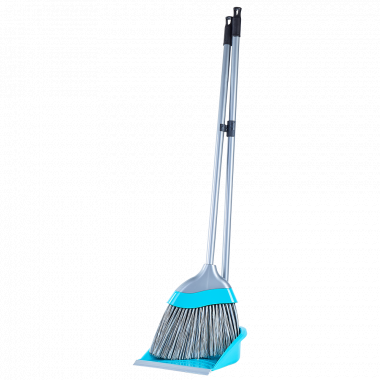 Set of broom and scoop "Euro" (turquoise / gray)