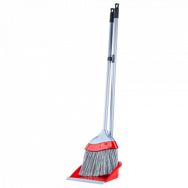 Set of broom and scoop "Euro" (red / gray)