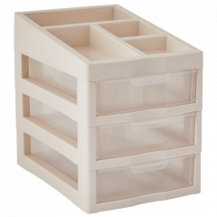Organizer with sections for 3 drawers (white rose / transparent)