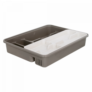 Cutlery tray with insert (cocoa / white rose)