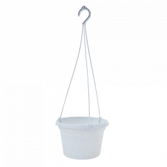 Flowerpot "Gloria" with hanger 20x13cm. (white floc)
