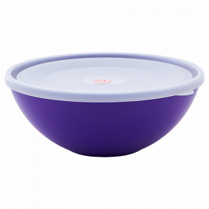 Bowl with lid 0,8L. (dark lilac / transparent)