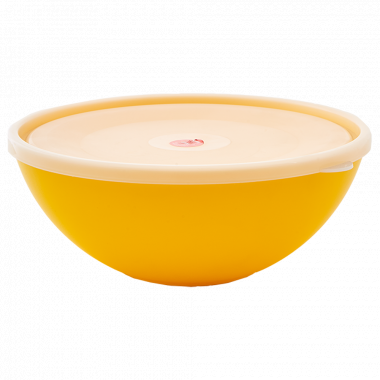 Bowl with lid 0,8L. (dark yellow / transparent)