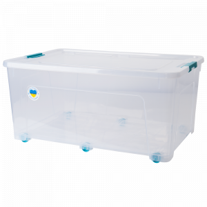 Container "Smart Box" 50L. (transparent / turquoise)