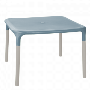 Table square "Alf" small (gray blue / white rose)