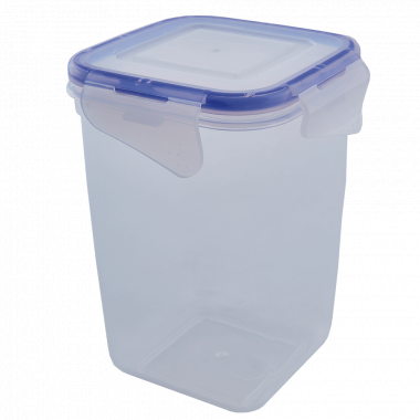 Food storage container with clips deep 1L. (transparent)