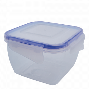 Food storage container with clips square 0,9L. (transparent)