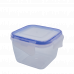 Food storage container with clips square 0,45L. (transparent)