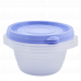 Set of containers "Omega" round 0,44L. (3 pcs.) (transparent / lilac)