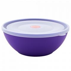 Bowl with lid 2L. (dark lilac / transparent)