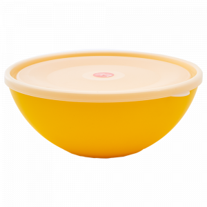 Bowl with lid 2L. (dark yellow / transparent)