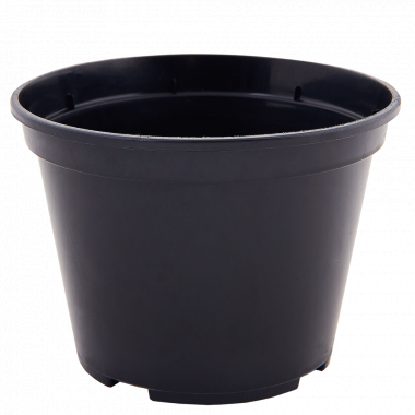 Round plant pot 13,0x 9,7cm. (black)