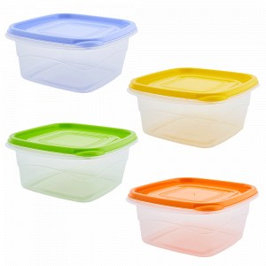 Food storage container "Omega" square 0,45L. (mix)