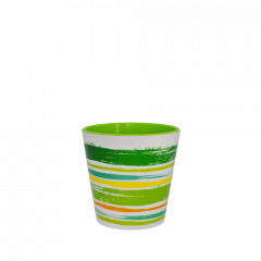 Flowerpot "Deco" with insert with decor 13x12,5cm. (Paints: green)