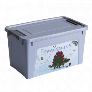 Container "Smart Box" with decor  3,5L. (gray, Dinosaur)